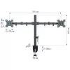 Monitorialus TECHLY ICA-LCD-382-D 2 ekraanile, lauaklamber, kuni 27 tolli, 20 kg, VESA 75x75–100x100, must