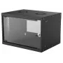 Seinale paigaldatav võrguriiul INTELLINET 714143 — 6U 19 tolli, 540×400×353 mm, galvaniseeritud teras, klaasesine, IP20, max 50 kg