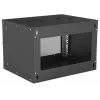 Seinale paigaldatav võrguriiul INTELLINET 714143 — 6U 19 tolli, 540×400×353 mm, galvaniseeritud teras, klaasesine, IP20, max 50 kg