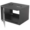 Seinale paigaldatav võrguriiul INTELLINET 714143 — 6U 19 tolli, 540×400×353 mm, galvaniseeritud teras, klaasesine, IP20, max 50 kg