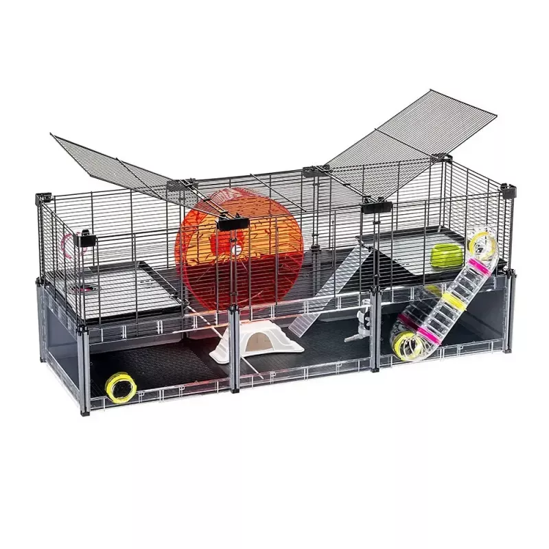 Näriliste puur FERPLAST Multipla hamster large 107,5×37,5×42 cm, metall, must
