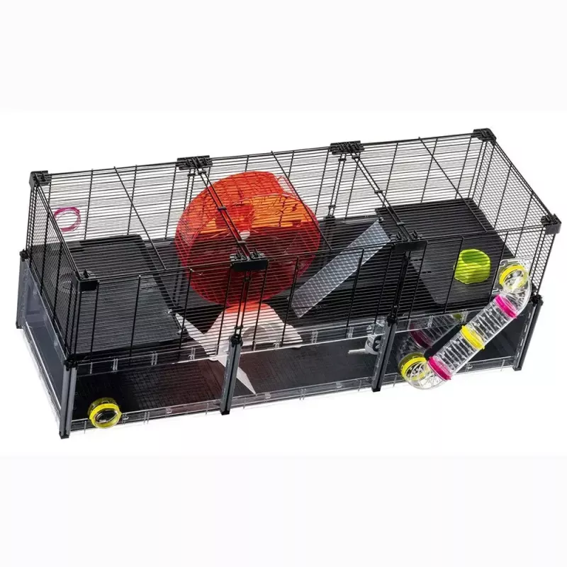 Näriliste puur FERPLAST Multipla hamster large 107,5×37,5×42 cm, metall, must