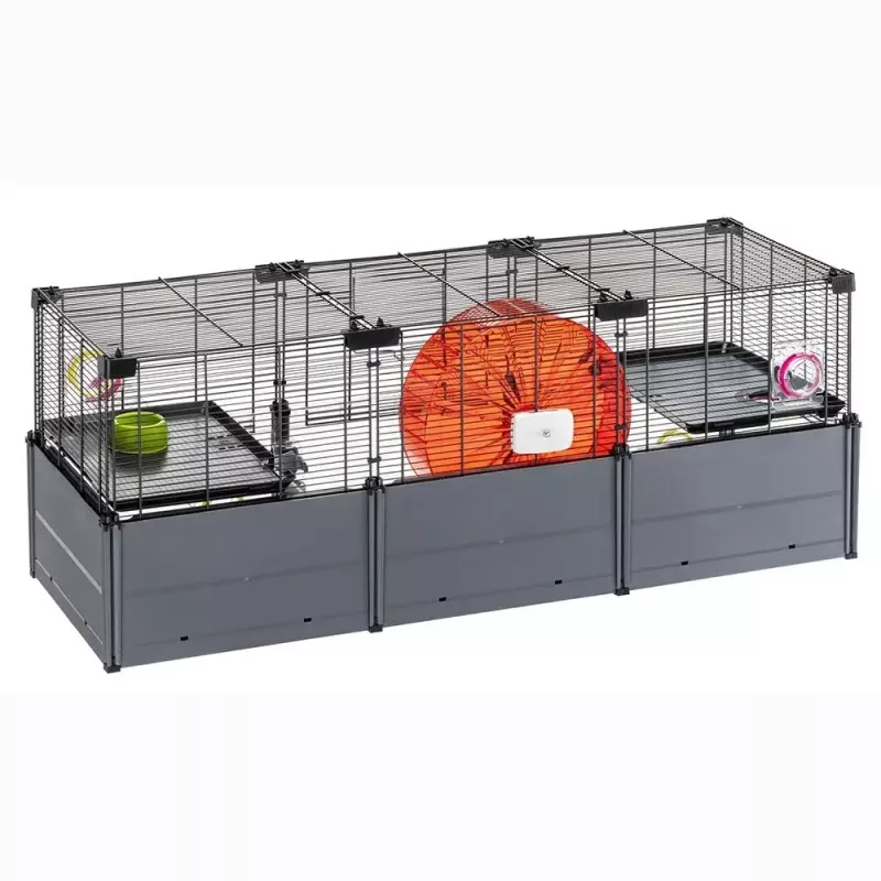 Näriliste puur FERPLAST Multipla hamster large 107,5×37,5×42 cm, metall, must