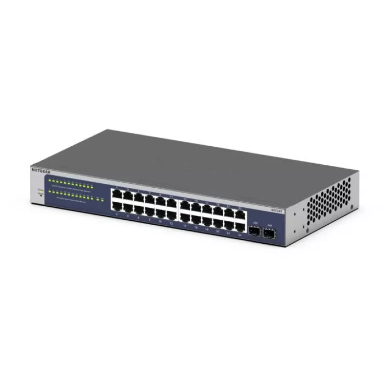 NETGEAR GS724Tv6 hallatav L2+/L3 Gigabit Ethernet (10/100/1000) 1U sinine, hall