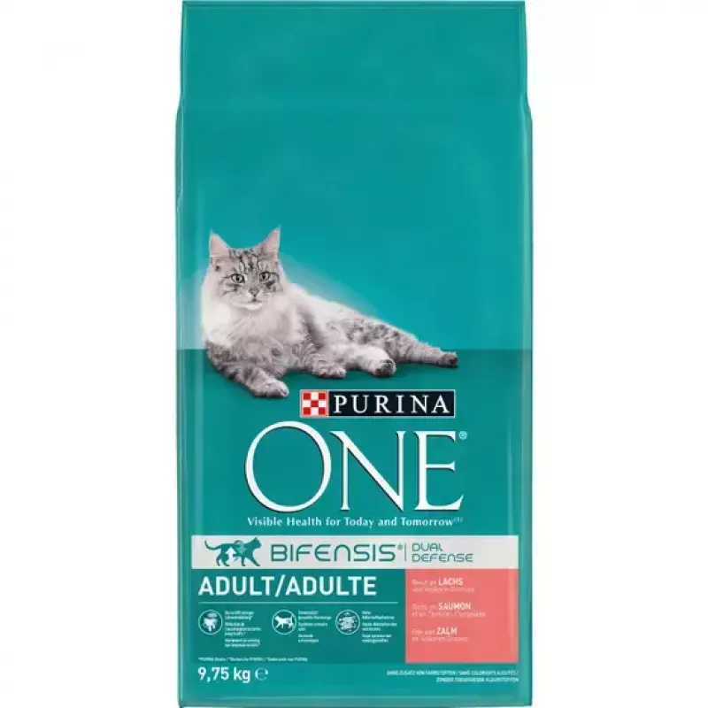 Kuiv kassitoit Purina Nestlé PURINA One 12430964, täiskasvanud, lõhe, 9.75 kg, valku 34%, rasva 14%