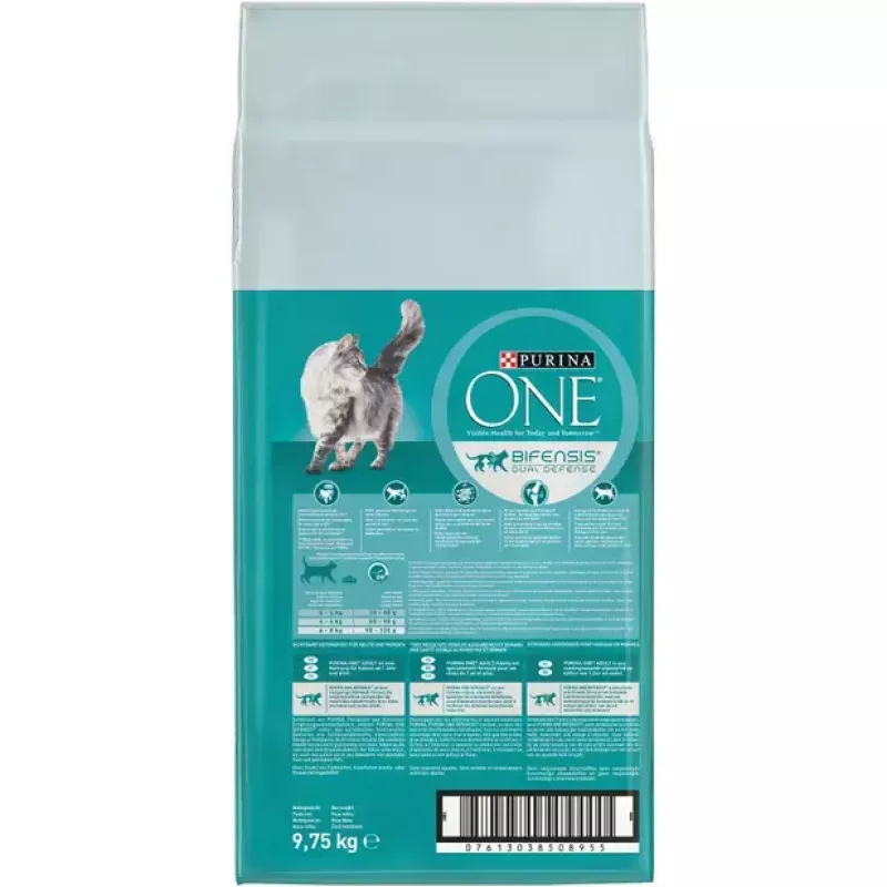 Kuiv kassitoit Purina Nestlé PURINA One 12430964, täiskasvanud, lõhe, 9.75 kg, valku 34%, rasva 14%