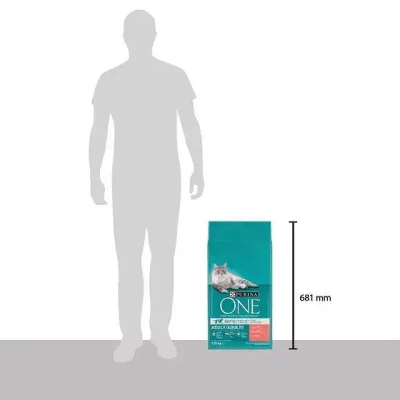 Kuiv kassitoit Purina Nestlé PURINA One 12430964, täiskasvanud, lõhe, 9.75 kg, valku 34%, rasva 14%