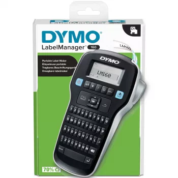DYMO LabelManager 160 sildivalmistaja | Pihuseadmega sildiprinter koos QWERTY klaviatuuriga | Sisaldab must-valget D1 sildilinti (12 mm) | Kodule ja kontorile