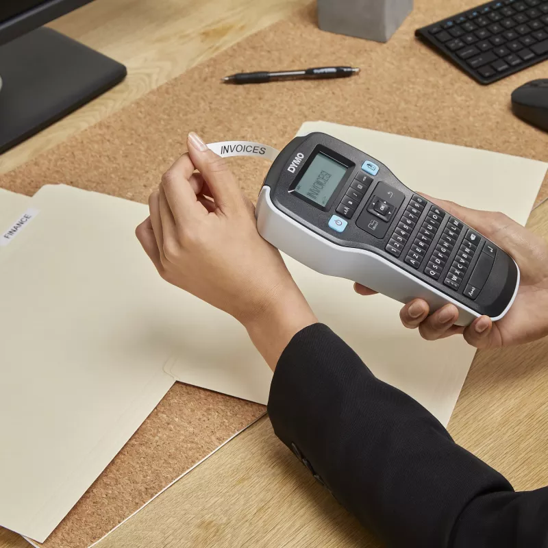 DYMO LabelManager 160 sildivalmistaja | Pihuseadmega sildiprinter koos QWERTY klaviatuuriga | Sisaldab must-valget D1 sildilinti (12 mm) | Kodule ja kontorile
