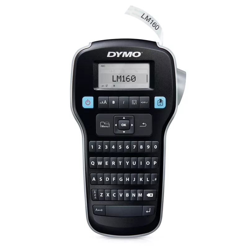 DYMO LabelManager 160 sildivalmistaja | Pihuseadmega sildiprinter koos QWERTY klaviatuuriga | Sisaldab must-valget D1 sildilinti (12 mm) | Kodule ja kontorile