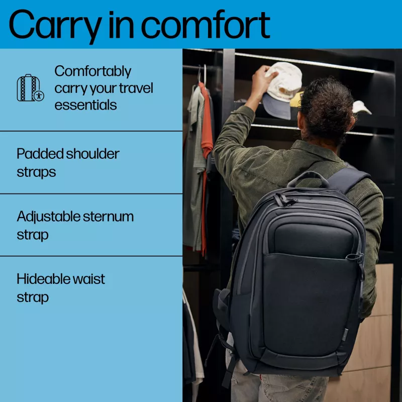 HP Travel Plus 30L 17-tolline sülearvuti seljakott, seljakott, 43,9 cm (17,3 tolli), 1,08 kg