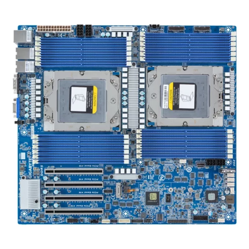 Emaplaat GIGABYTE MZ73-LM1 Extended ATX Socket SP5 AMD EPYC 9004 jaoks, 24× DDR5 DIMM, 4× PCIe x16 Gen4, 2× RJ-45