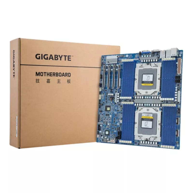 Emaplaat GIGABYTE MZ73-LM1 Extended ATX Socket SP5 AMD EPYC 9004 jaoks, 24× DDR5 DIMM, 4× PCIe x16 Gen4, 2× RJ-45