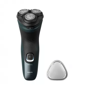 Elektriline pardel Philips 3000X Series X3052/00 — pöörlev 3-peaga, märg ja kuiv, NiMH aku, 45 min tööaeg, trimmer, must/roheline