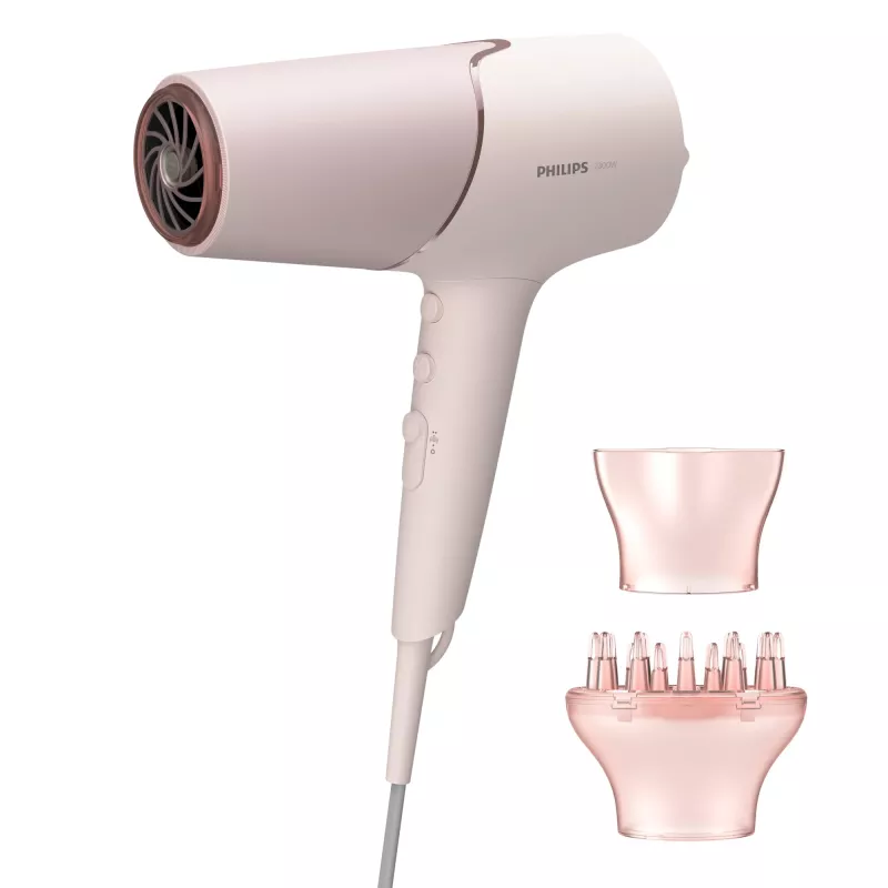 Föön Philips BHD530/00 2300 W, 6 kiiruse/6 kuumuse seadet, iooniline, jahe õhk, difuusor ja koondusotsik, roosa