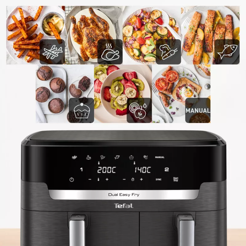 Tefal Easy Fry Dual XXL EY942HE0 fritüür Dual 11 L eraldiseisev 2020 W kuumaõhu fritüür Hall