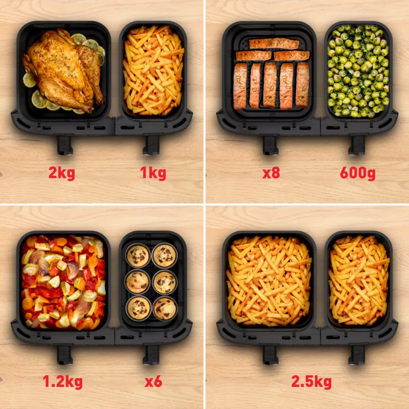 Tefal Easy Fry Dual XXL EY942HE0 fritüür Dual 11 L eraldiseisev 2020 W kuumaõhu fritüür Hall
