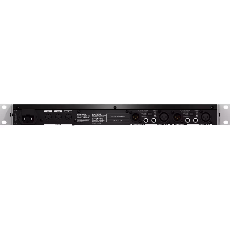 Efektiprotsessor Behringer FX2000, laius 44,5 mm, sügavus 483 mm, kõrgus 217 mm