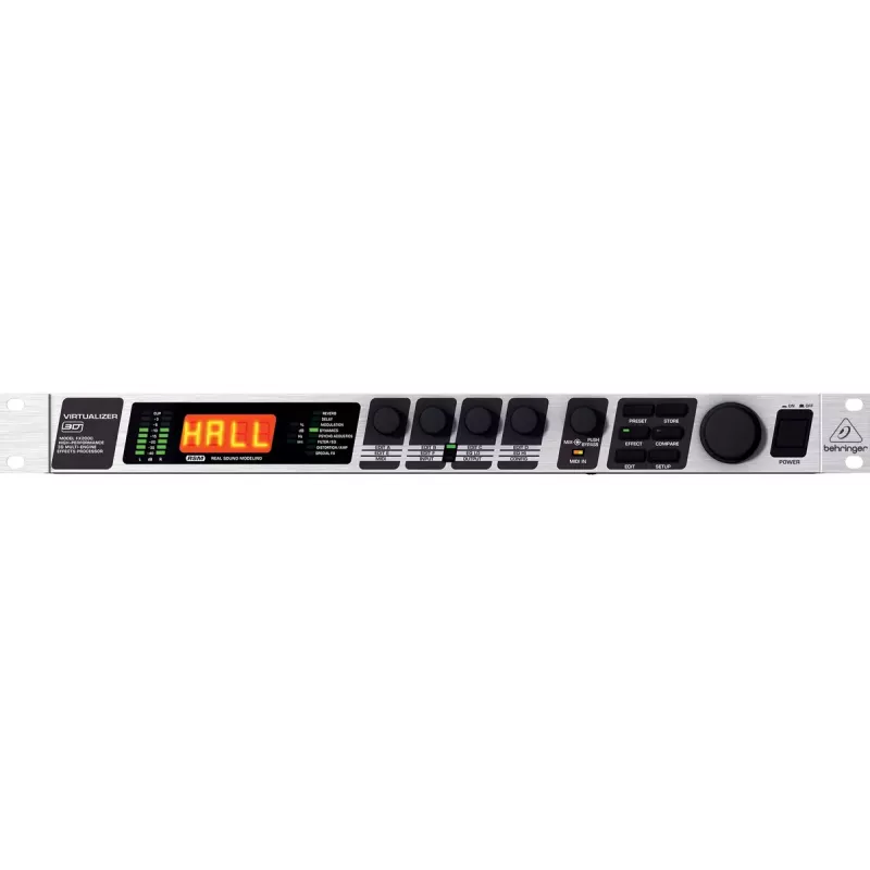 Efektiprotsessor Behringer FX2000, laius 44,5 mm, sügavus 483 mm, kõrgus 217 mm