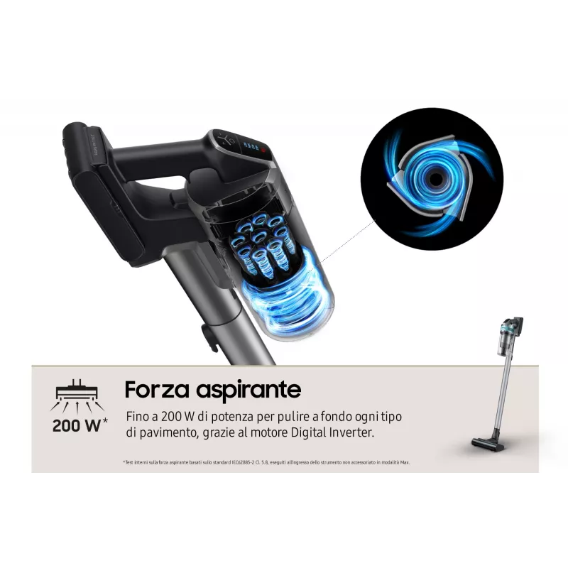 Samsung VS20B75AGR1 2-in-1 stick vacuum aku Dry Bagless 550 W Must, Mint colour