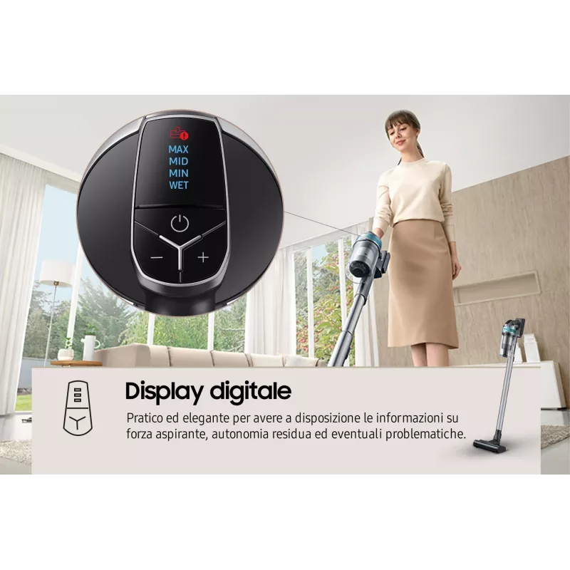 Samsung VS20B75AGR1 2-in-1 stick vacuum aku Dry Bagless 550 W Must, Mint colour