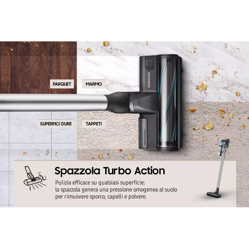 Samsung VS20B75AGR1 2-in-1 stick vacuum aku Dry Bagless 550 W Must, Mint colour