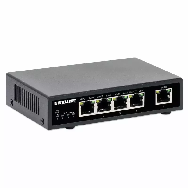 Intellinet 5-Port Gigabit Ethernet PoE+ lüliti 62W 4 PSE porti