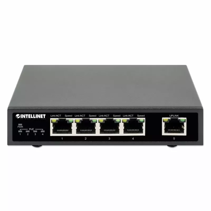 Intellinet 5-Port Gigabit Ethernet PoE+ lüliti 62W 4 PSE porti