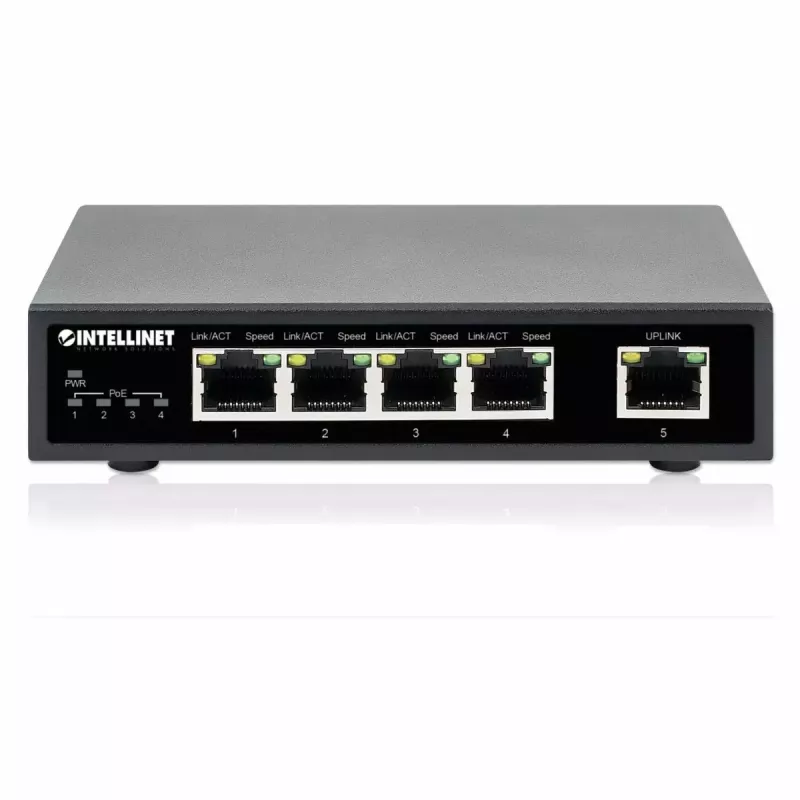 Intellinet 5-Port Gigabit Ethernet PoE+ lüliti 62W 4 PSE porti
