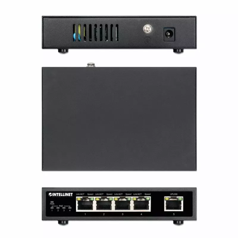 Intellinet 5-Port Gigabit Ethernet PoE+ lüliti 62W 4 PSE porti