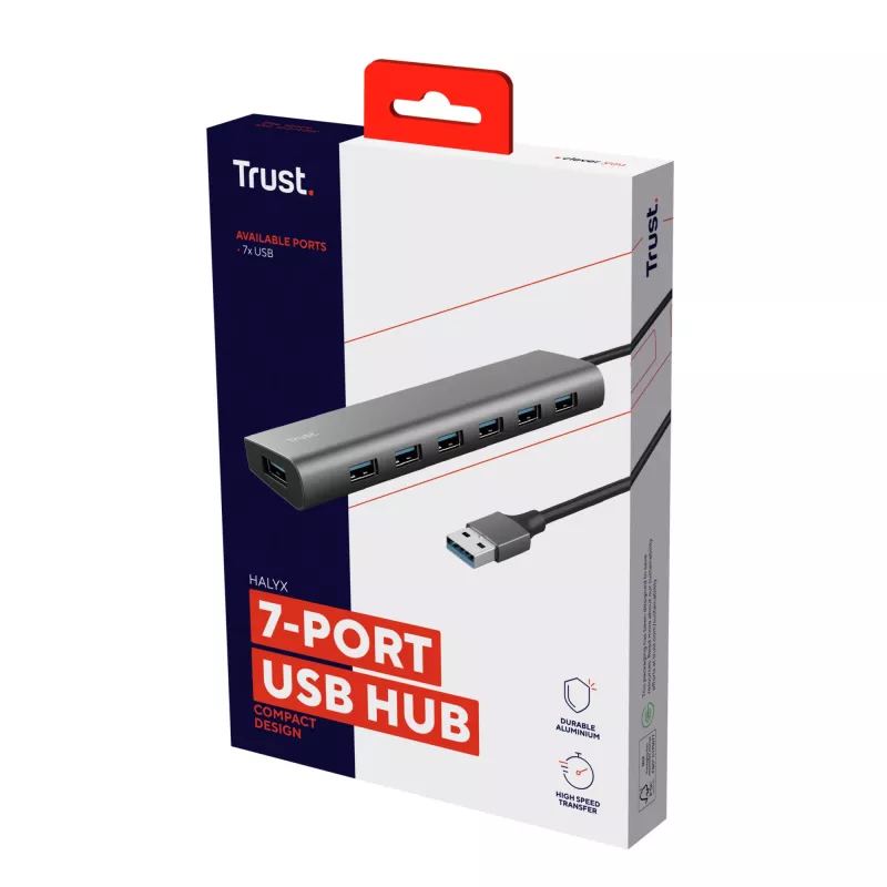 Trust Halyx USB 3.2 Gen 1 (3.1 Gen 1) Type-A 5000 Mbit/s hõbedane