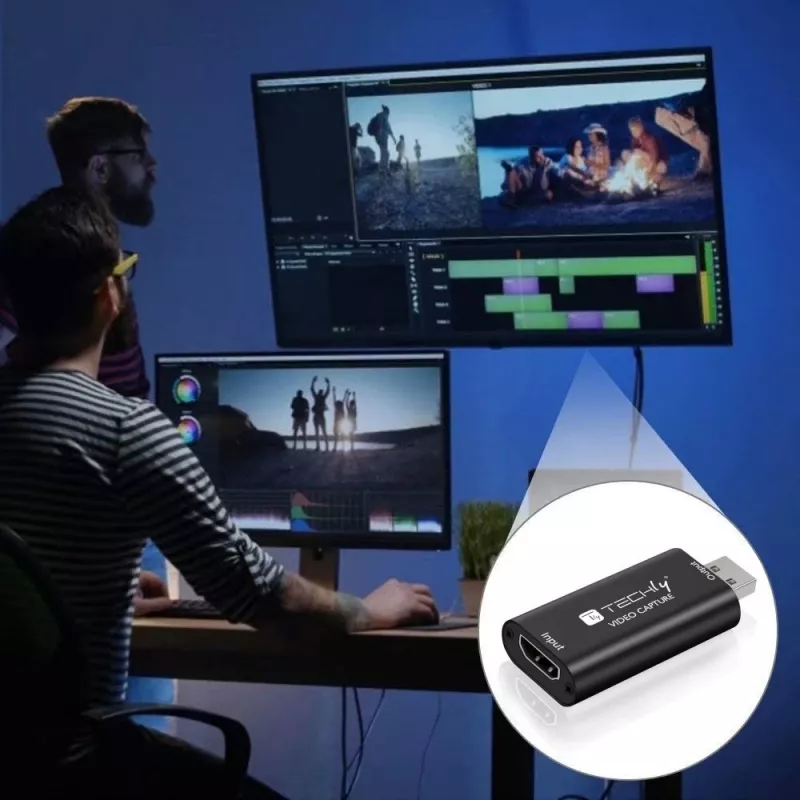 Videosignaali muundur TECHLY I-USB-VIDEO-1080TY — HDMI USB Type-A-le, 1920×1080@60Hz, 12-bit, USB-toitega