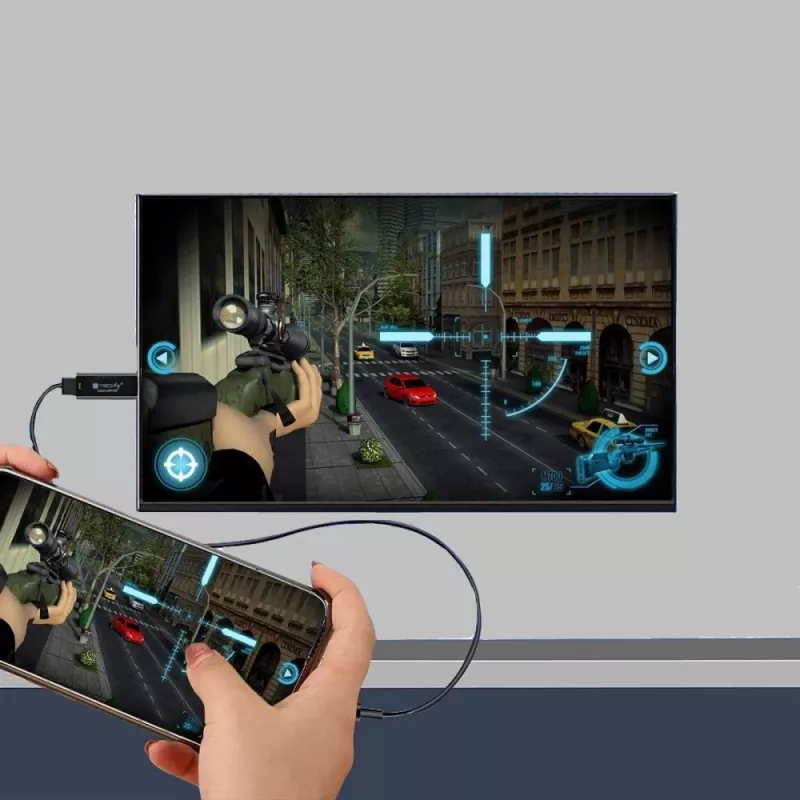 Videosignaali muundur TECHLY I-USB-VIDEO-1080TY — HDMI USB Type-A-le, 1920×1080@60Hz, 12-bit, USB-toitega