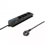 Liigpingekaitse QOLTEC 50104 — 4 vahelduvvoolupistikut, 230 V, 1,5 m kaabel, must