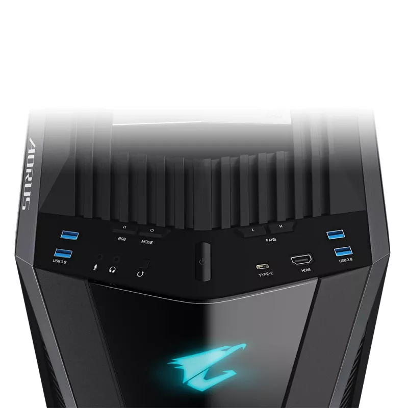 GIGABYTE AORUS C700 GLASS arvutikorpus – Full Tower, toetab kuni E-ATX ja 420 mm radiaatoreid, eelpaigaldatud 120mm*5 ventilaatorid, USB 3.1 USB-C, RGB Fusion