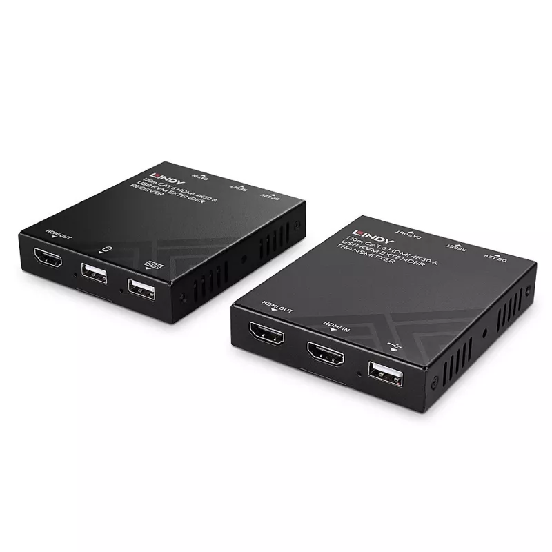 KVM-pikendaja Lindy 120 m Cat.6 HDMI ja USB saatja ja vastuvõtja