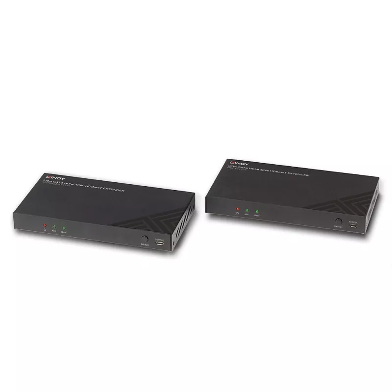 HDMI pikendussaatja ja -vastuvõtja Lindy 100m Cat.6 4K60 heli IR RS-232