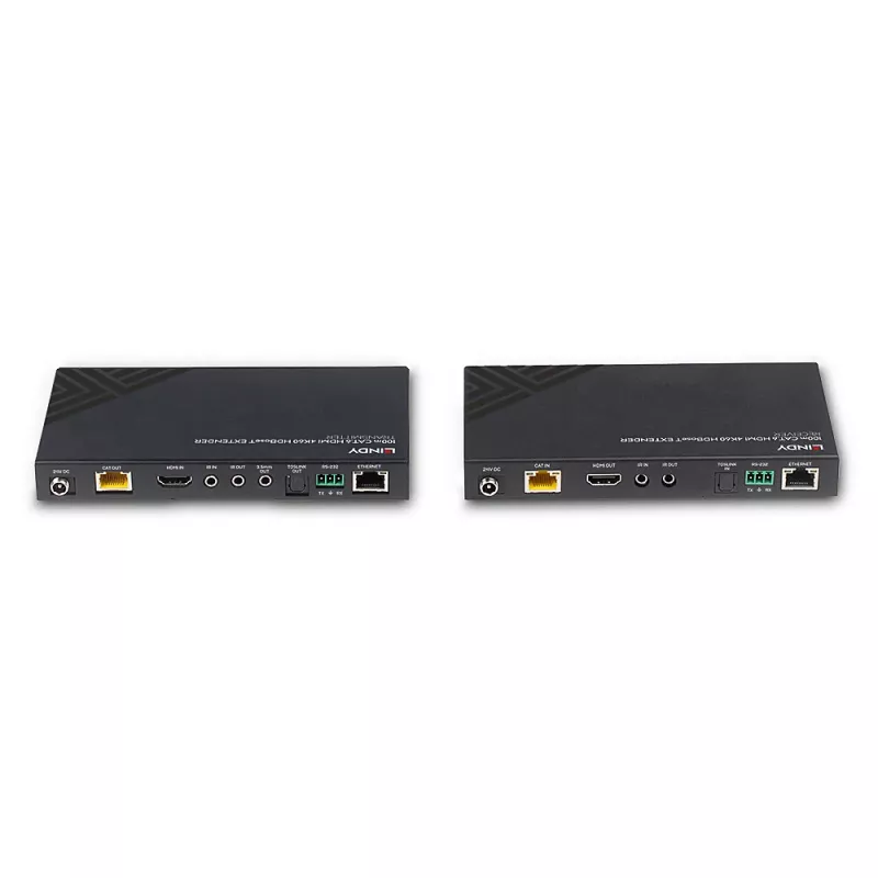 HDMI pikendussaatja ja -vastuvõtja Lindy 100m Cat.6 4K60 heli IR RS-232