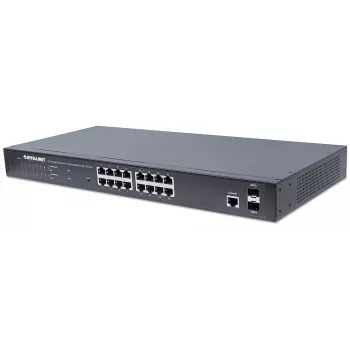 Intellinet 16-port Gigabit Ethernet PoE+ veebihalduslüliti 2 SFP-pordiga, IEEE 802.3at/af Power over Ethernet (PoE+/PoE) ühilduv, 374 W, Endspan, 19-tolline riiulipaigaldus