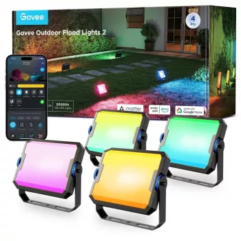 Nutikas aiavalgusti Govee H8057 Wi‑Fi/Bluetooth, must, 148×68,9×72,4 mm, 11 kWh/1000h