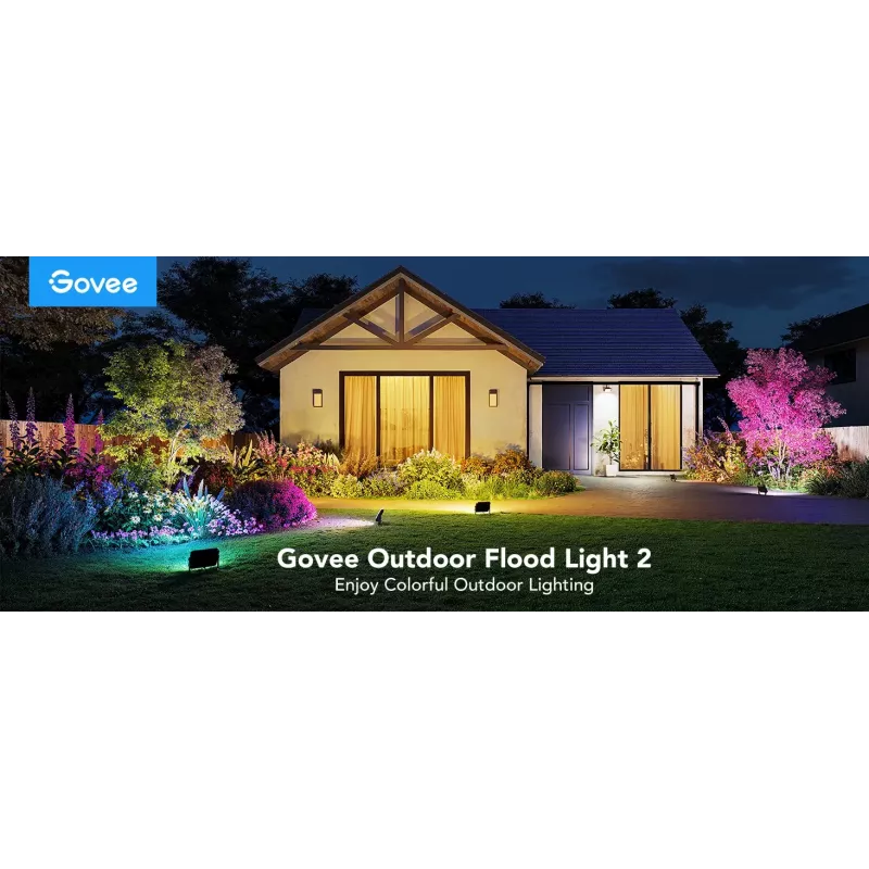 Nutikas aiavalgusti Govee H8057 Wi‑Fi/Bluetooth, must, 148×68,9×72,4 mm, 11 kWh/1000h