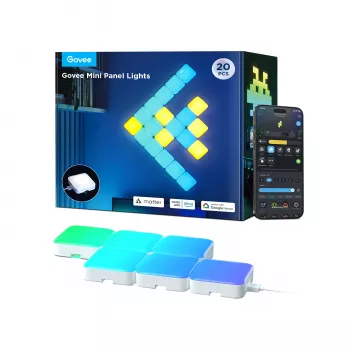 Nutikas seinavalgusti Govee Mini Panel Lights Wi‑Fi/Bluetooth 72 W, valge, komplekt 10 tk, 80×80×28 mm