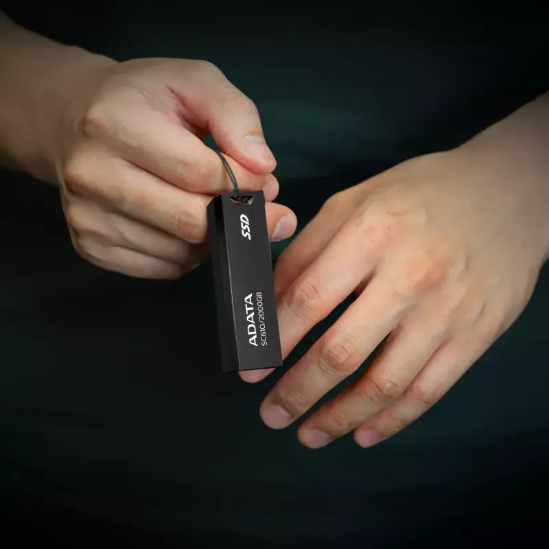 USB-mälupulk ADATA SC610 1 TB, USB Type-A, USB 3.2 Gen 2, sleeve-formfactor, must, plastikkorpus