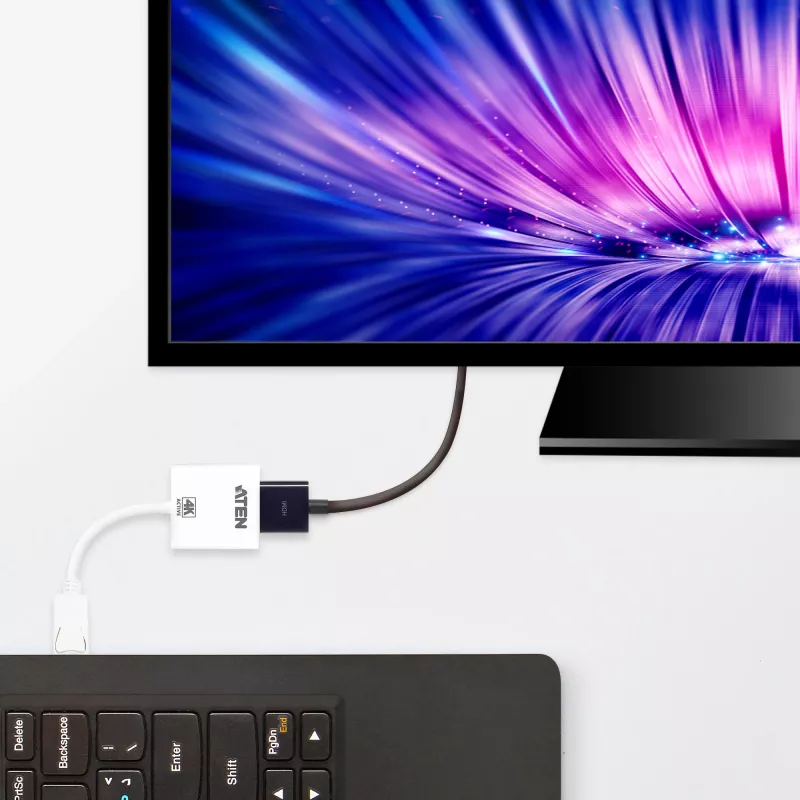 ATEN 4K aktiivne DisplayPort-HDMI-muundur, 3D, kuni 3840 x 2160 @30 Hz
