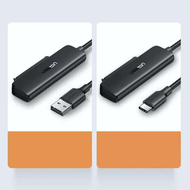 Väline 2,5-tolline SATA III USB 3.0 korpus UGREEN 70609 2,5-tollistele SATA SSD/HDD-le, USB-A kuni SATA, 5 Gbit/s, must