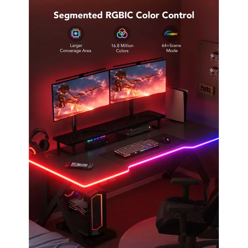 Govee H61C3 RGBIC LED ribariba mängulauale — adresseeritav RGBIC valgustus, painduv riba