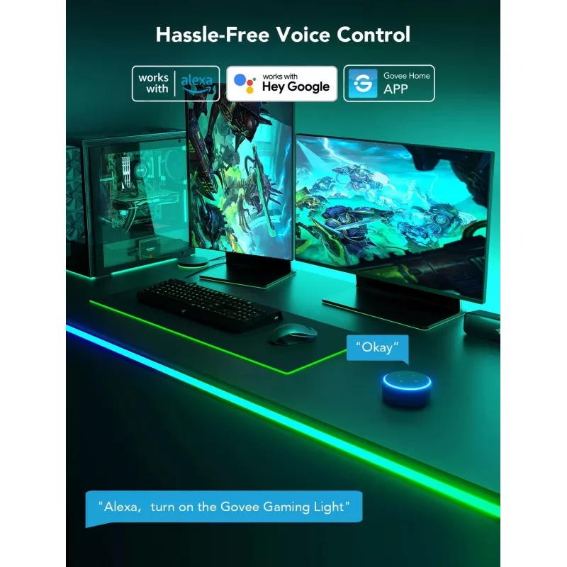 Govee H61C3 RGBIC LED ribariba mängulauale — adresseeritav RGBIC valgustus, painduv riba