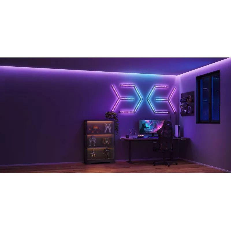 Nutikas seinavalgusti Govee Gaming Wall Lights (4+1) — Wi‑Fi/Bluetooth, mitmevärviline, 4 tk, 370×45×30 mm