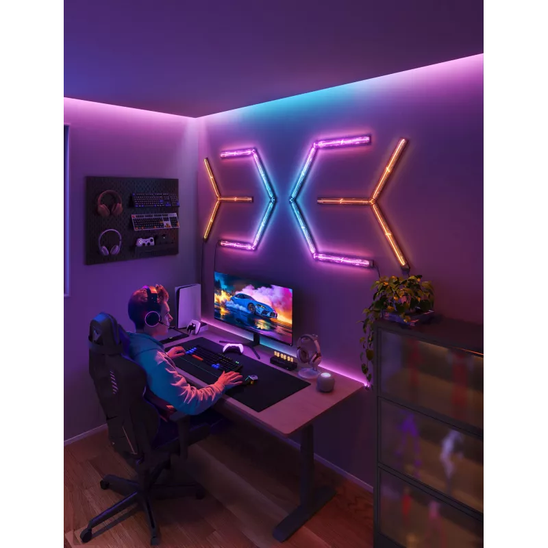 Nutikas seinavalgusti Govee Gaming Wall Lights (4+1) — Wi‑Fi/Bluetooth, mitmevärviline, 4 tk, 370×45×30 mm