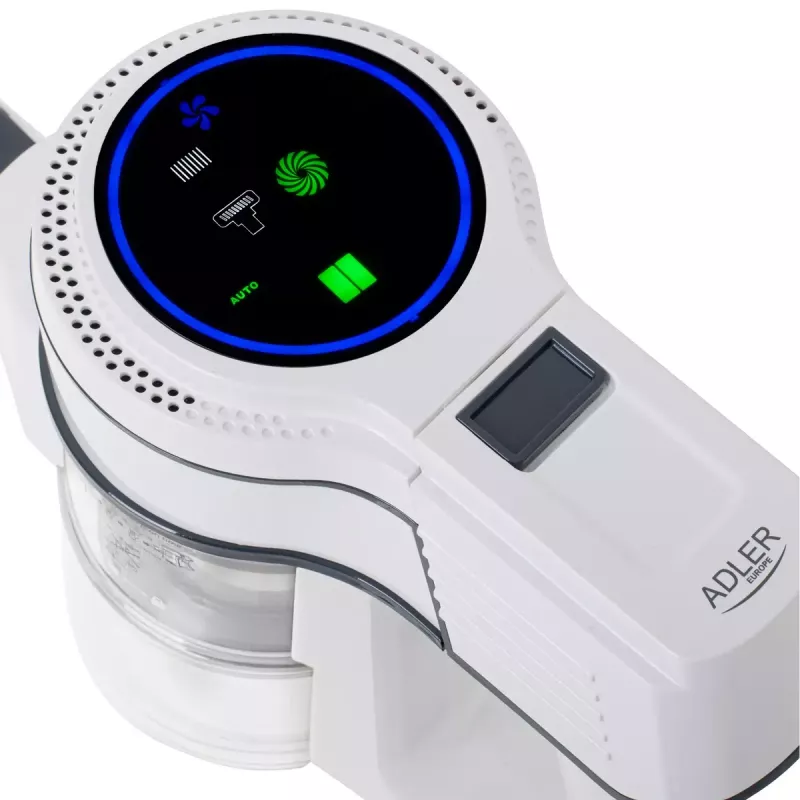 Juhtmeta tolmuimeja Adler AD 7064 2in1 — max 350 W, imemisvõimsus 13 000 Pa, 2000 mAh aku, kuiv- ja märgpuhastus, 0,6 l tolmumahuti, 0,15 l veepaak, LED-puuteekraan, 4 režiimi
